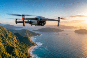 câmeras de drones capturam fotos e vídeos